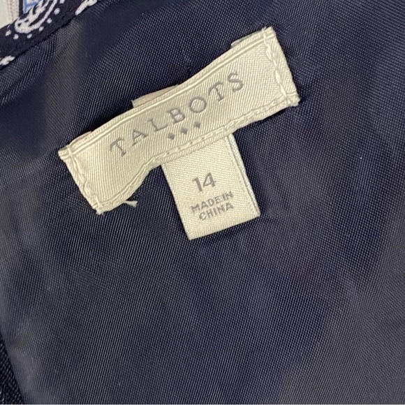 Talbots Blue Paisley Bandana Print Midi Maxi Dress Size 14 Sleeveless Casual - Picture 10 of 13